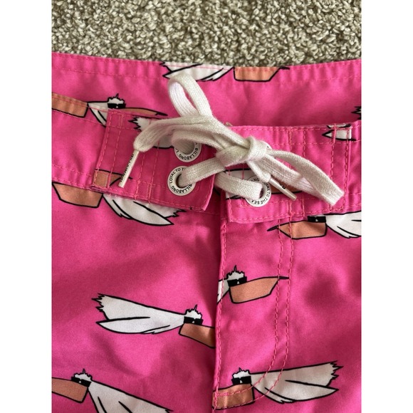 Women's Hot Pink Stork Design Board Shorts Small Billabong Surf Swim 5" Inseam - Picture 3 of 8